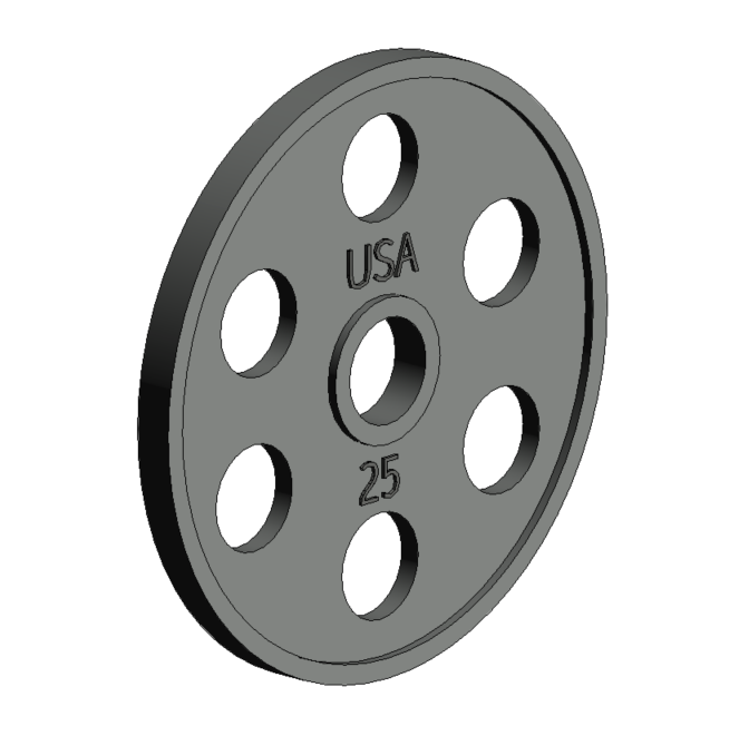 Anilha de Ferro Vazada 25lb